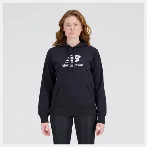 New Balance Essential Stacked Logo French Terry Hoodie - Womens - Black