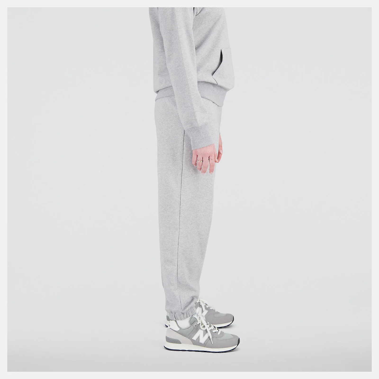 New Balance Essential Stacked Logo French Terry Trackpant - Womens - Grey