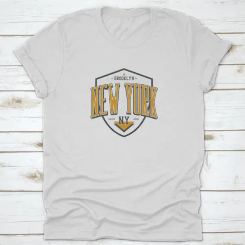 New York, Brooklyn T-Shirt Design With Shield. College League Tee