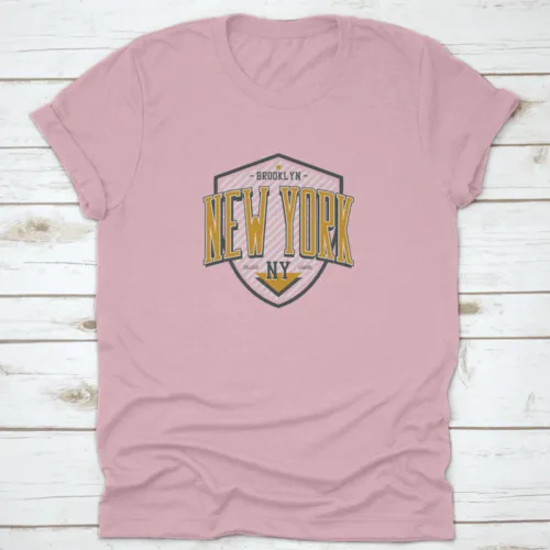 New York, Brooklyn T-Shirt Design With Shield. College League Tee