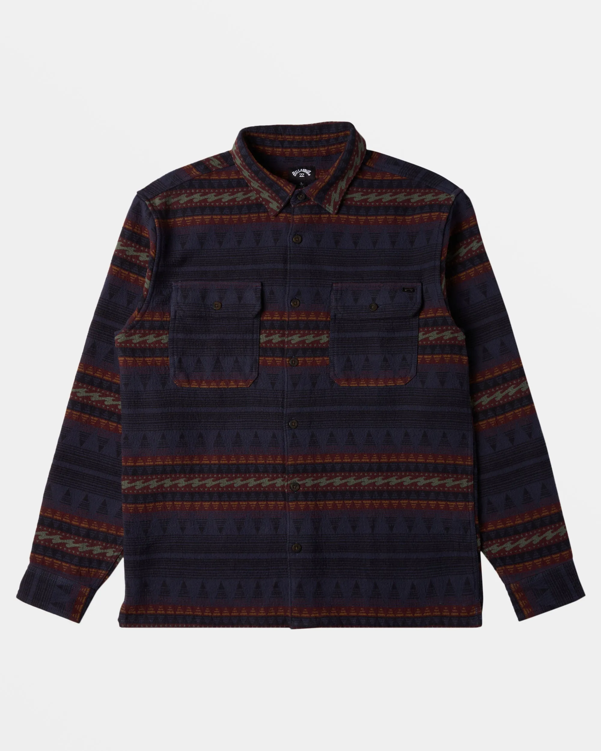 Offshore Jacquard Flannel Long Sleeve Shirt - Dusty Navy