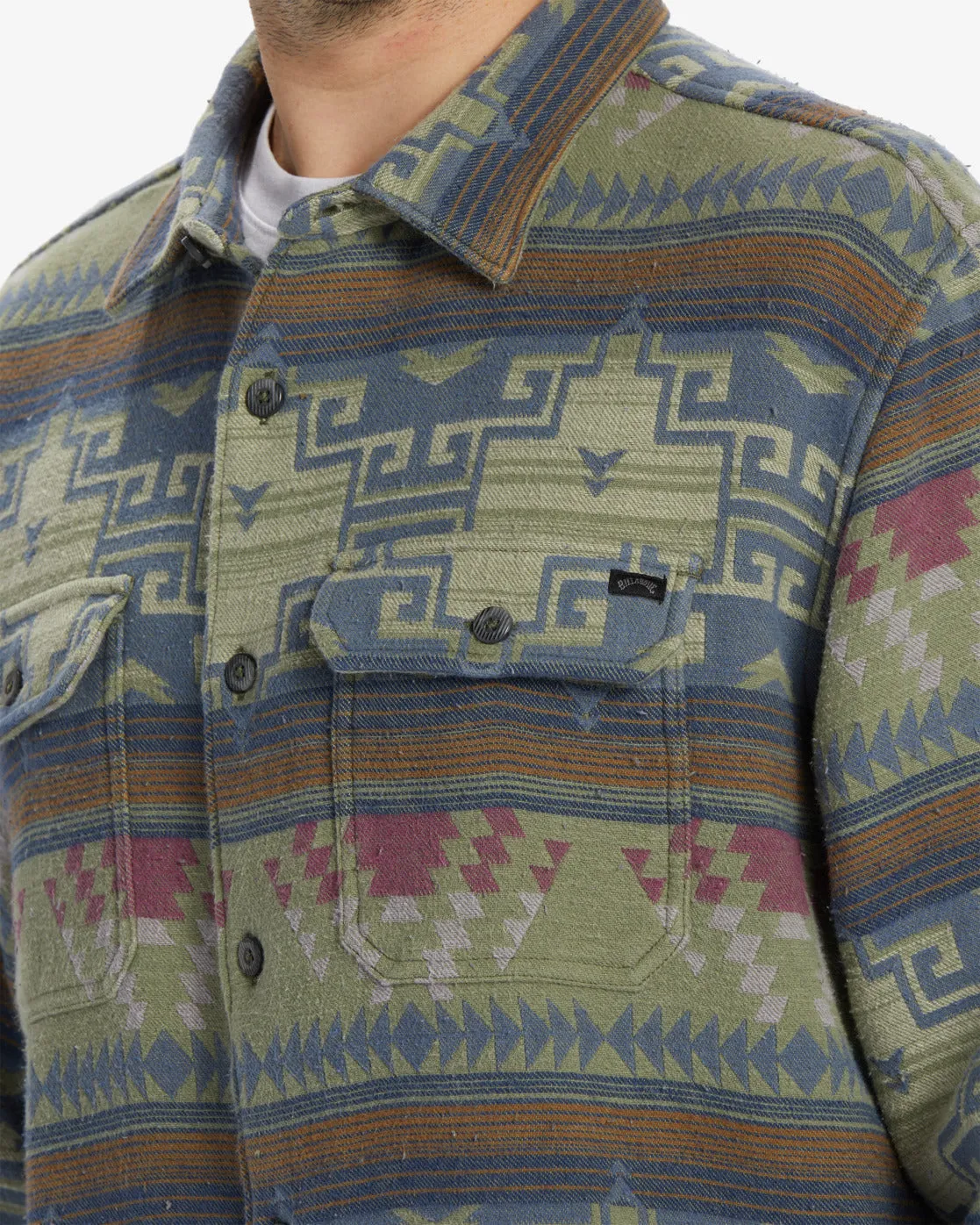 Offshore Jacquard Flannel Long Sleeve Shirt - Sage