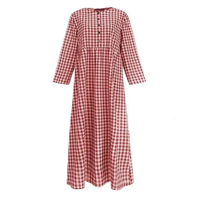 On The Riviera Plaid Maxi Dress