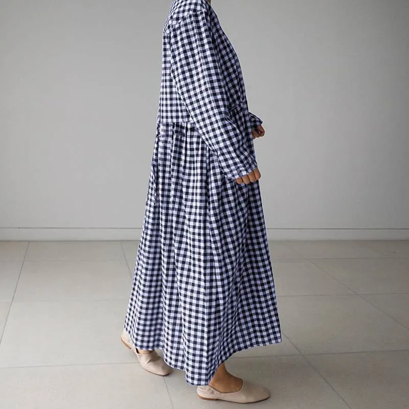 On The Riviera Plaid Maxi Dress