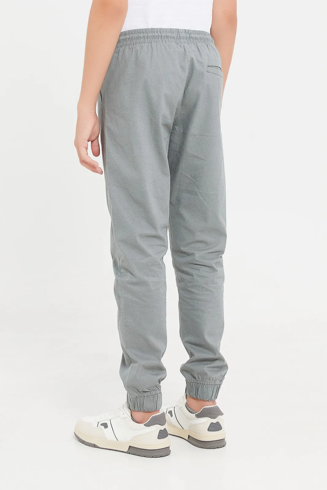 Senior Boys Grey Pull On Casual Trouser