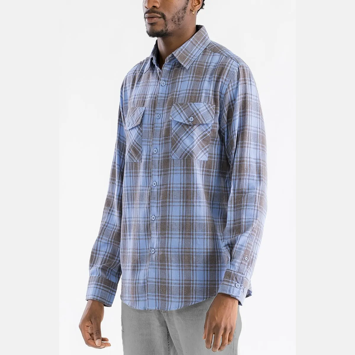 Sky Checkered Flannel Shirt