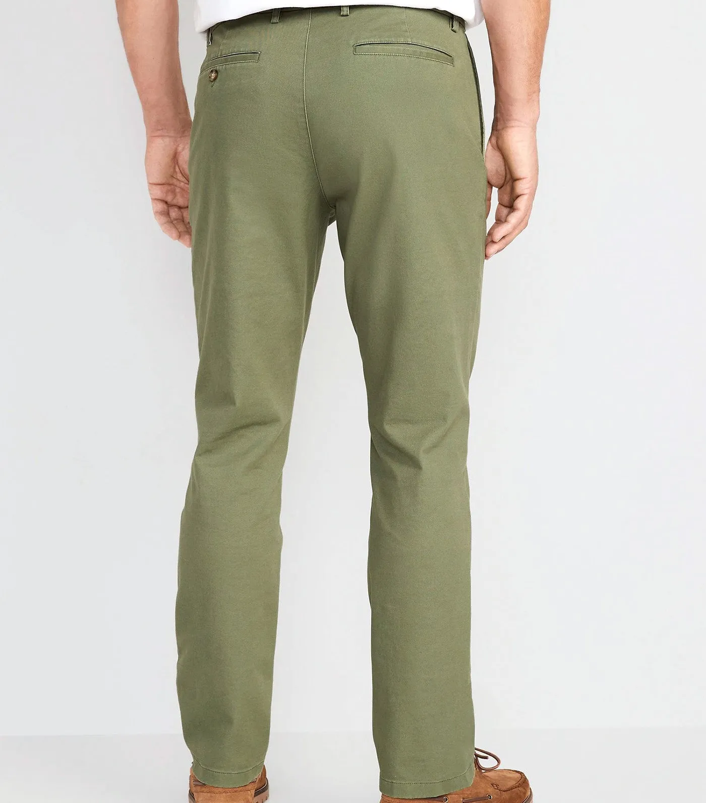 Slim Built-In Flex Rotation Chino Pants for Men Olive Through This