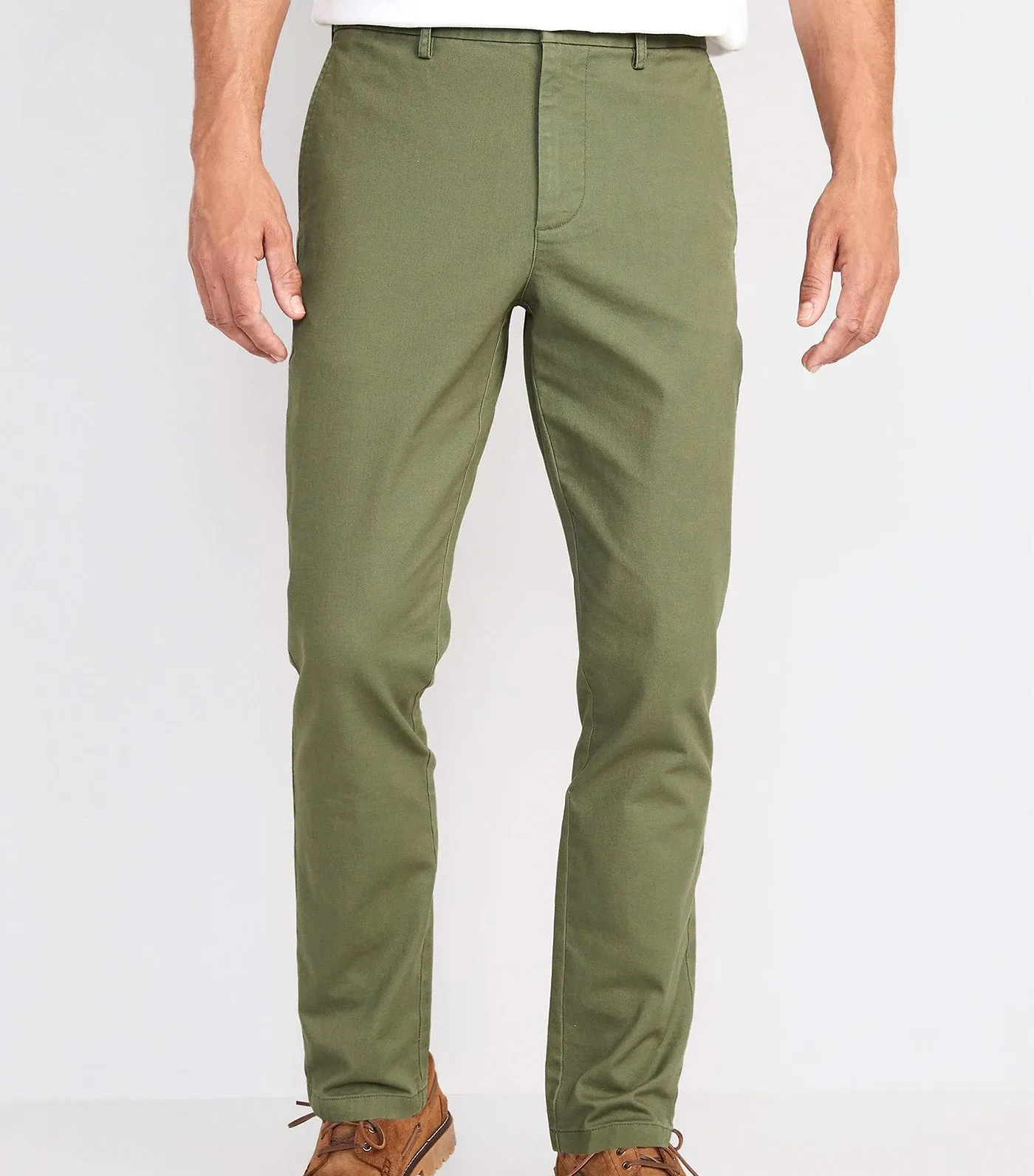 Slim Built-In Flex Rotation Chino Pants for Men Olive Through This