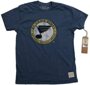 St. Louis Blues Retro Brand Blue Vintage Cotton Blend Short Sleeve T-Shirt