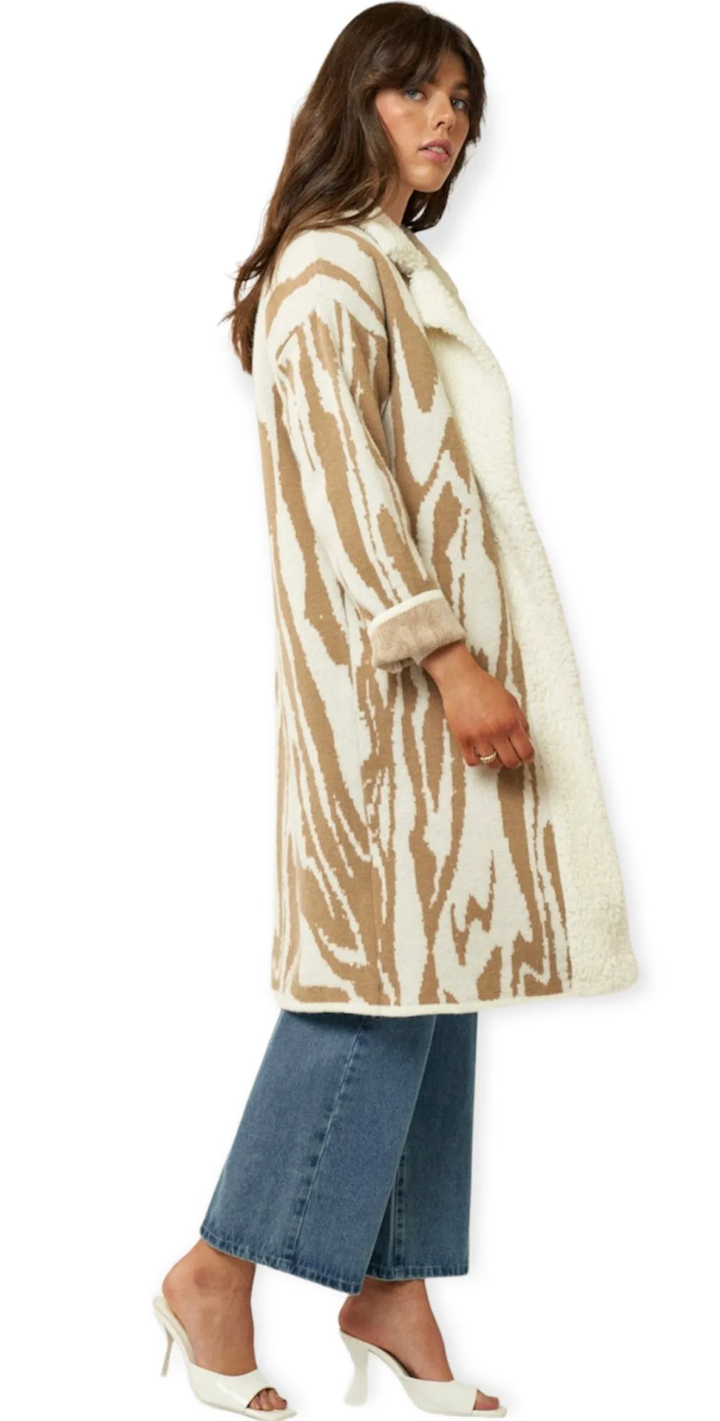 The Alexi Sherpa Coat Zebra Print Jacket