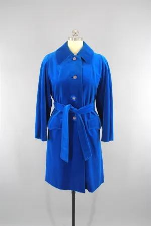 Vintage 1960s Electric Blue Velvet Coat by Surrey Classics Coat