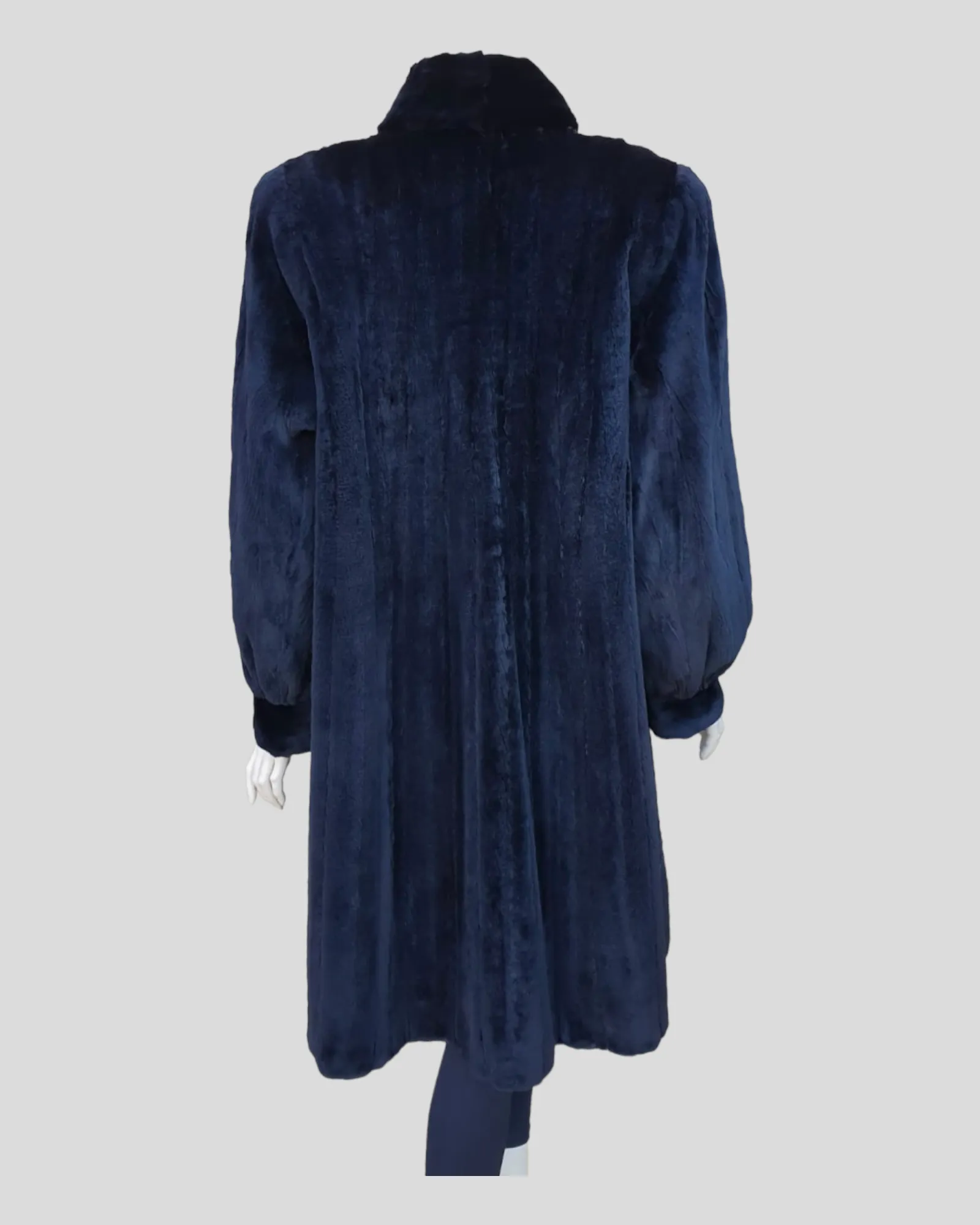 Vintage Black Dyed Sheared Mink Fur Coat -L