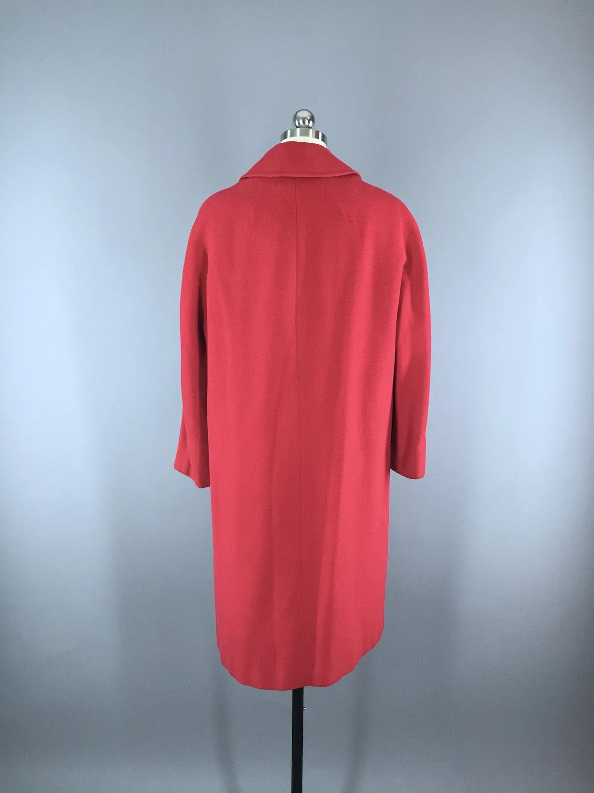 Vintage Cashmere Coat / Rose Red