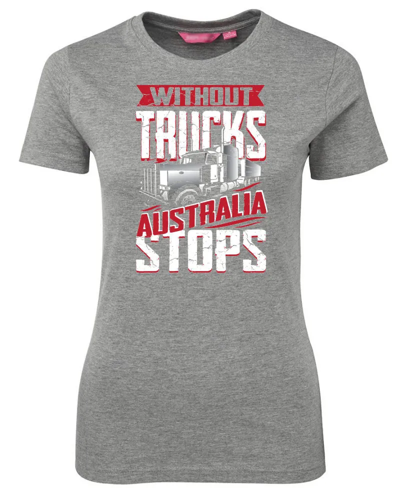 Without Trucks Australia Stops Ladies T-Shirt (Grey)