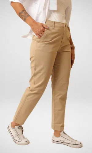 Women Gabardine Pants (Beige)