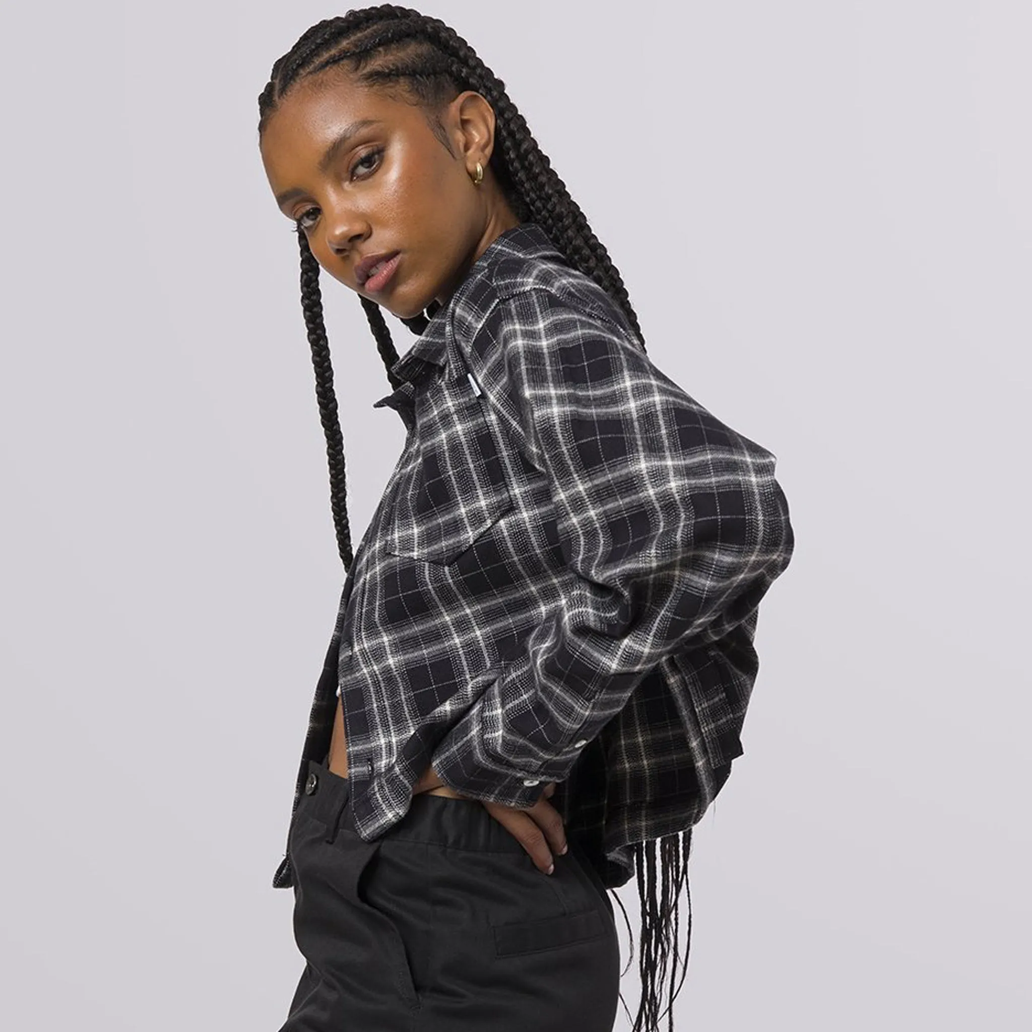 Women's Crop Flannel Shirt