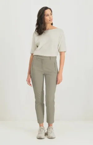 Yaya Slim Fit Trousers Winter Twig Beige