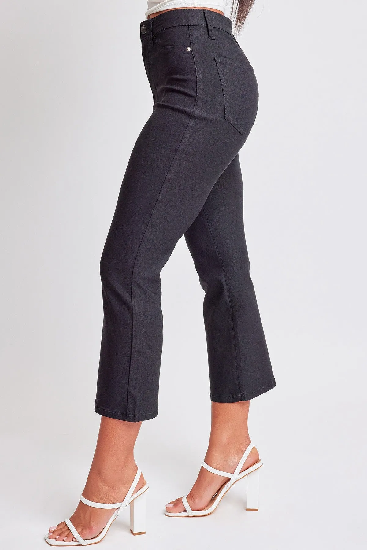 YMI Hyperstretch Cropped Kick Flare Jean: Black